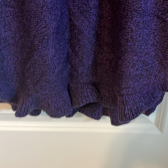 Studio Works purple & black cowl neck/off shoulders sweater NBW ruffle bottom - Picture 3 of 3
